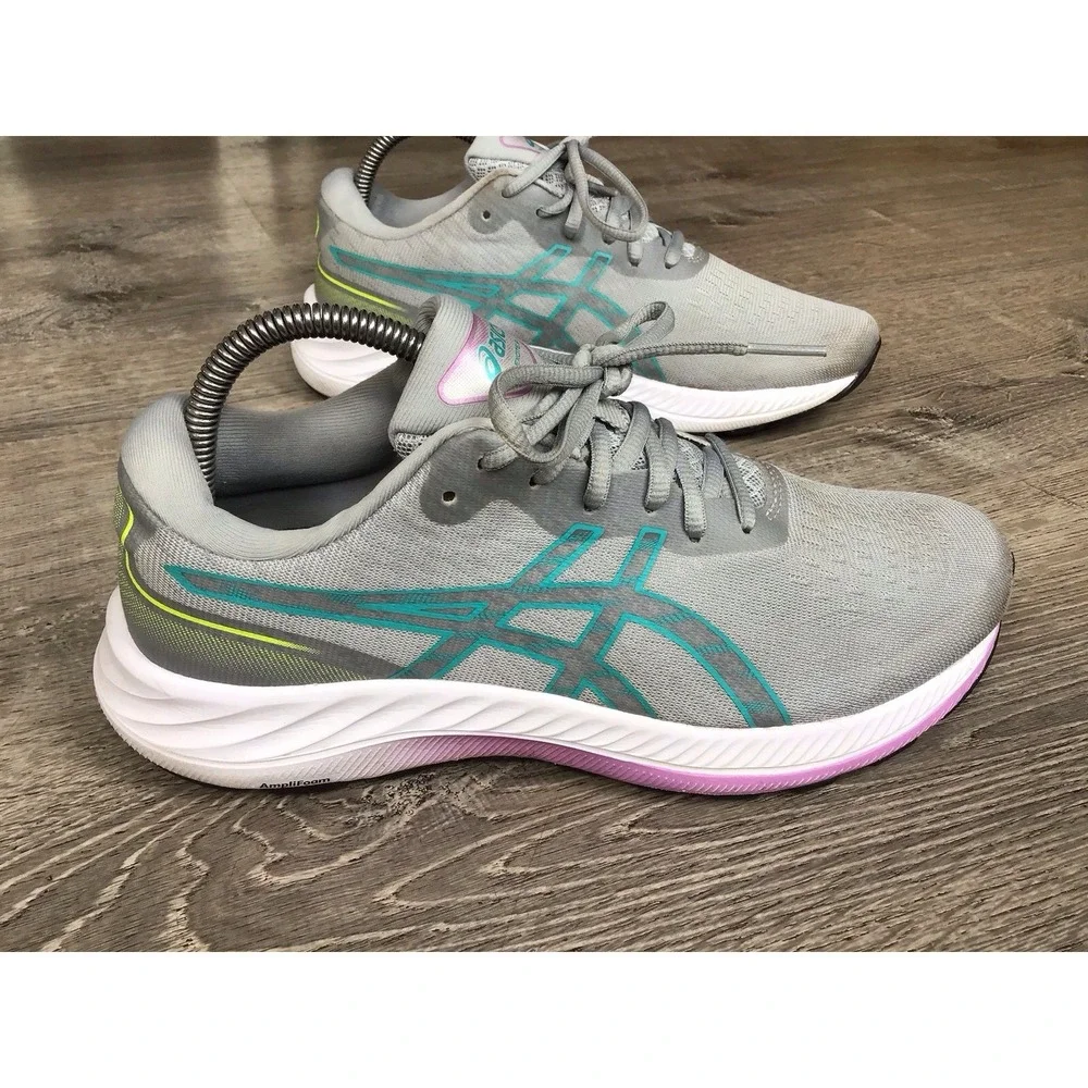 Asics Gel-Excite 9 Women's Size 9 Wide Running Shoes Piedmont Grey/Sea 1012B183